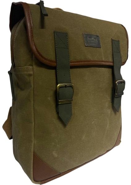 Vintage Kanvas Su Geçirmez Design Laptop Bölmeli Gezi Okul Seyahat Kamp Sırt Çantası 29 cm x 37 cm