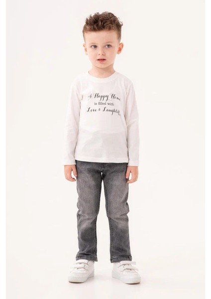 (1-4 Yaş) Desenli Süet Ceketli Erkek Çocuk 3 lü takım - Siyah fiyatları