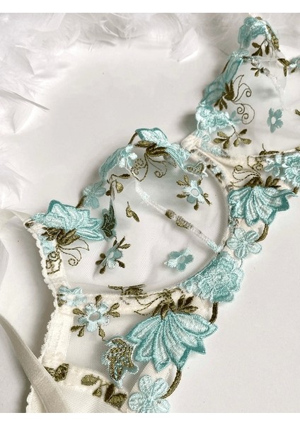 Su Yeşili Işlemeli Sütyen Takım fiyatları