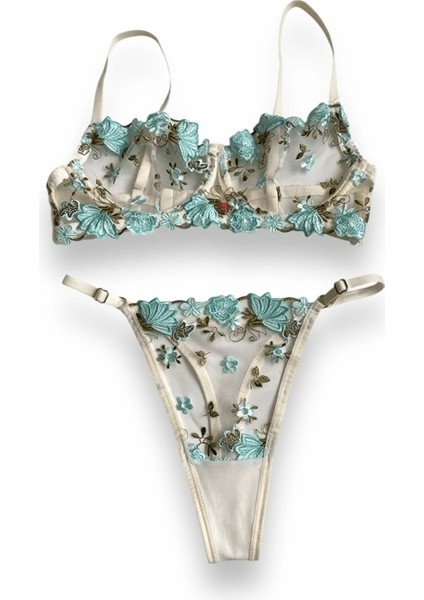 Su Yeşili Işlemeli Sütyen Takım indirimleri