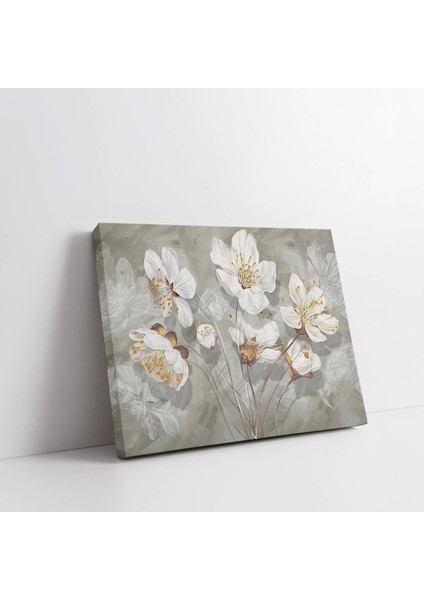 Soyut Beyaz Çiçekler Kanvas Tablo fiyatları