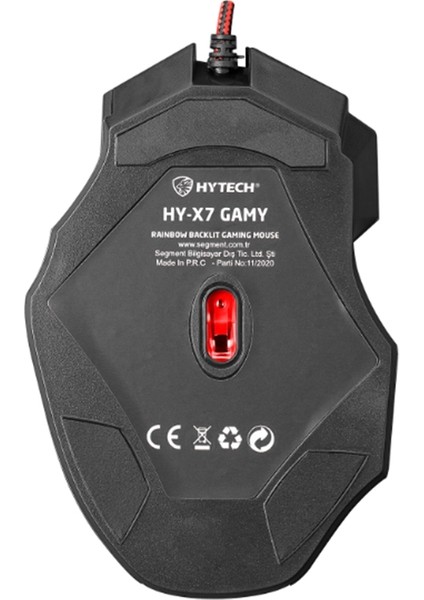 Gamy Siyah Profesyonel Gaming Oyuncu Mouse Optik 3200 Dpı LED USB Işıklı Mouse