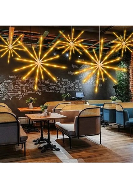 Cafe-Retoran-Eğlence Mekanı Için Asılabilir Yıldız Yağmuru Peri LED Gün Işığı Pilli LED fırsatları