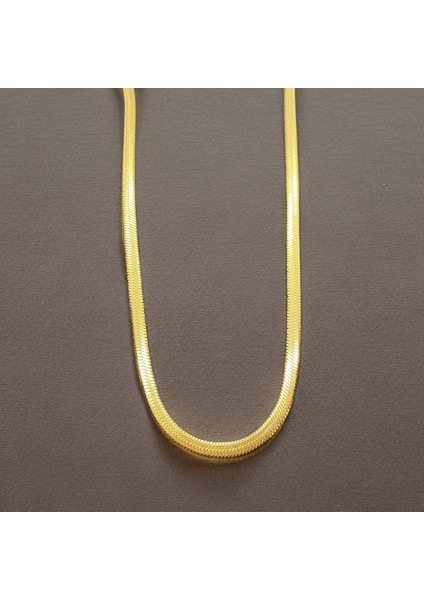 Gold Renk 316 L Stainless Steelantiaerjik Çelik Italyan Model Şık Kolye Kolye Uzunluğu 40 cm Uzatma ile Birlikte 45 cm Genişlik 4 mm