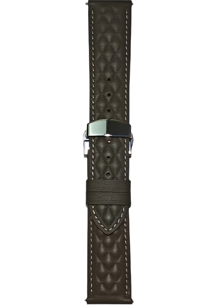 Huawei Watch Gt 5 Pro 46MM / Gt 5 46MM 22MM Eşkenar Dörtgen Doku Hakiki Inek Derisi Deri Saat Kayışı (Yurt Dışından)