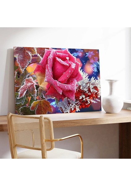 Soyut Pembe Gül Kanvas Tablo modelleri