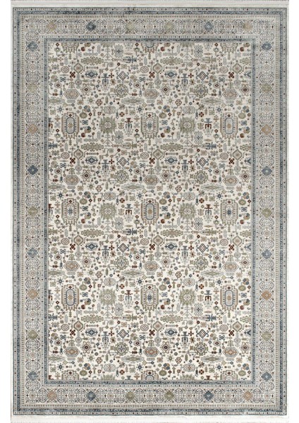 Galenda JH02A Krem Multi Viskon Akrilik Yumuşak Dokulu Klasik Etnik Halı