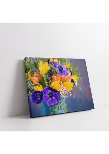 Mavi ve Sarı Çiçekler Kanvas Tablo fiyatları