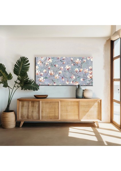 Dallardaki Beyaz Çiçekler Kanvas Tablo