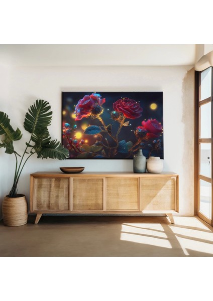 Canlı Güller Kanvas Tablo