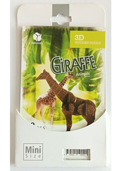 Zürafa 8 Parça Mini Ahşap Puzzle Giraffe Pazıl