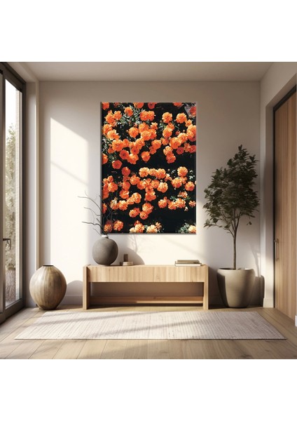 Turuncu Çiçekler Kanvas Tablo
