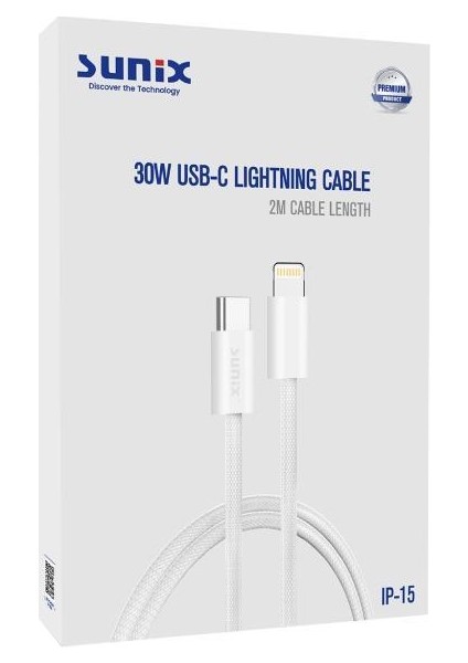 30W Usb-C Lightning Örgülü Hızlı Şarj ve Data Kablosu 2 Metre Ip-15 modelleri