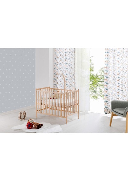 Bw 6050 - Tekerlekli Sallanır Sabitlenir Kademeli Anne Yanı Ahşap Bebek Beşik 70X130