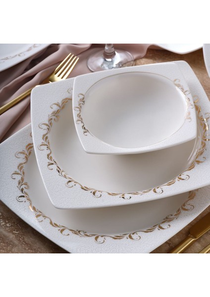 Caroline 85 Parça 12 Kişilik Kare Yemek Takımı 6599 fiyatları