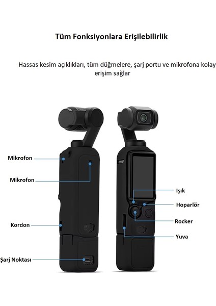 Djı Osmo Pocket 3 Aksesuar Seti (9 Parça Silikon Kılıflar , Kayış , Lens ve Ekran Koruyucu Dji)