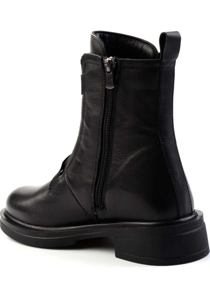 Siyah Deri Kadın Bot & Bootie K02724202003 fırsatları