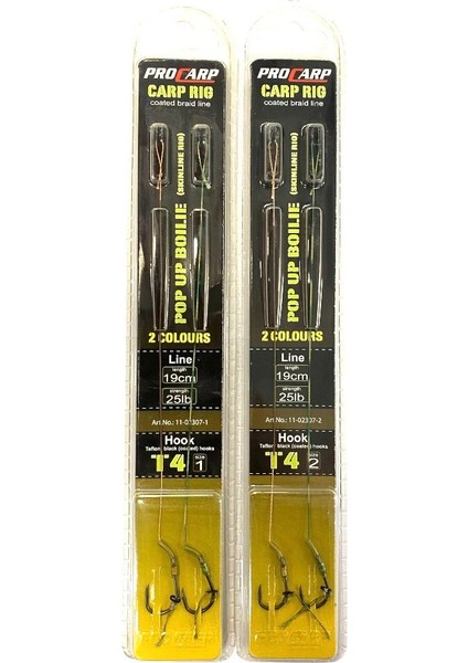 Pro Carp Line Aligner Rig 19CM, 25LB Carp Hook T4 Hazır Sazan Rig Takımı