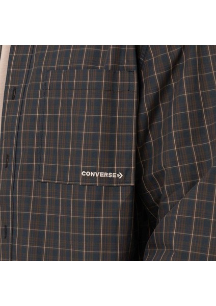 Basic Plaid Woven Erkek Siyah Gömlek fırsatları