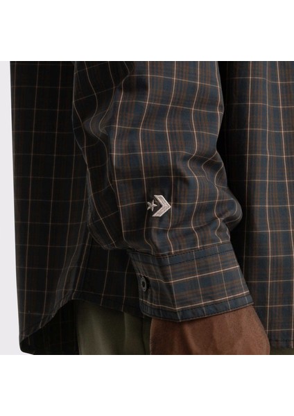 Basic Plaid Woven Erkek Siyah Gömlek indirimleri