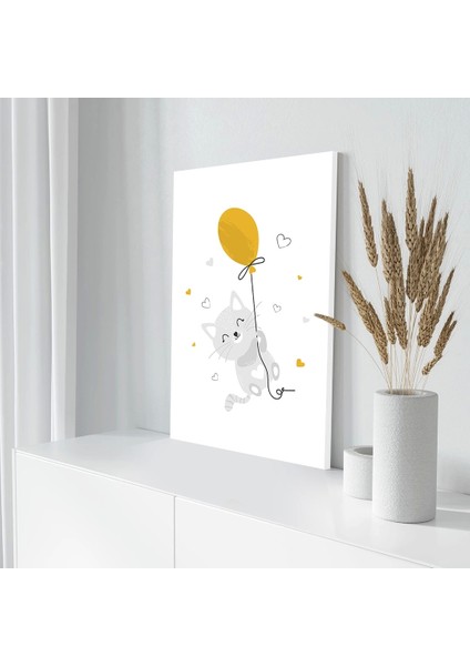 Balonlu Kedi Kanvas Tablo modelleri