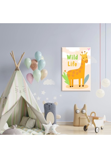 Sevimli Zürafa Kanvas Tablo