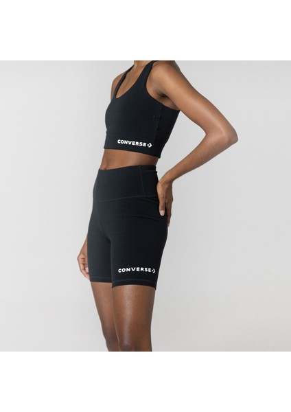 Wordmark Bisiklet U Kadın Siyah Şort