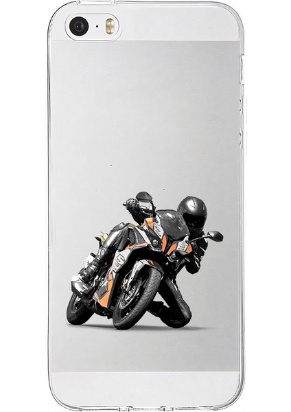 Apple Iphone 5s Uyumlu Motosiklet Tutkusu Desenli Silikon Kılıf