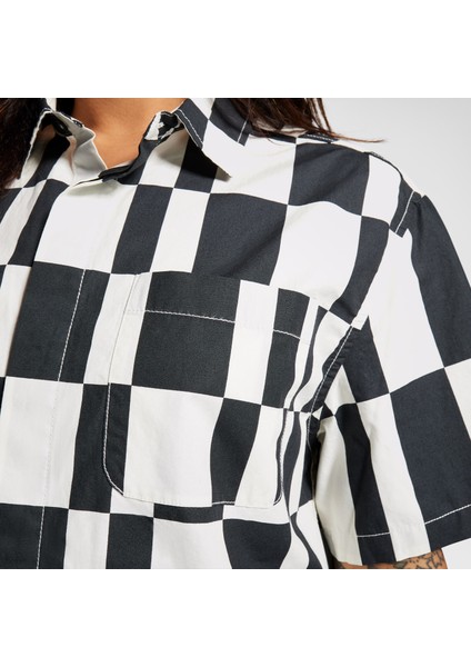 Classic Desenli Kadın Siyah Gömlek fırsatları