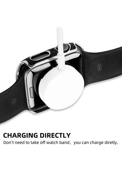 Apple Watch Serisi 8 45MM / 7 45MM Çift Renkli Elektrokaplatma Izleme Kılıfı Yerleşik Temperli Cam Ekran Koruyucu Sabit Pc Genel Koruyucu Kapak - Siyah / Gümüş (Yurt Dışından) modelleri
