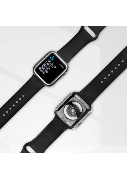 Apple Watch Serisi 8 45MM / 7 45MM Çift Renkli Elektrokaplatma Izleme Kılıfı Yerleşik Temperli Cam Ekran Koruyucu Sabit Pc Genel Koruyucu Kapak - Siyah / Gümüş (Yurt Dışından) fırsatları