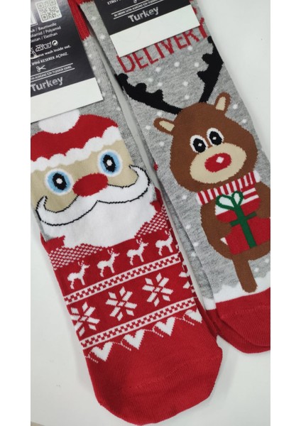 Özel Kutulu Hediye Paketli Yılbaşı Çorabı Yeni Yıl Hediyesi Yılbaşı Kutusu Unisex Çorap modelleri