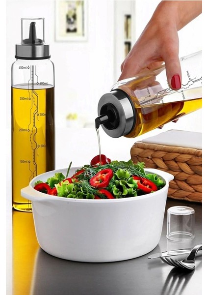Borosilikat Akıllı Cam Yağdanlık - Dekoratif Sızdırmaz Sirkelik Sosluk 500 ml