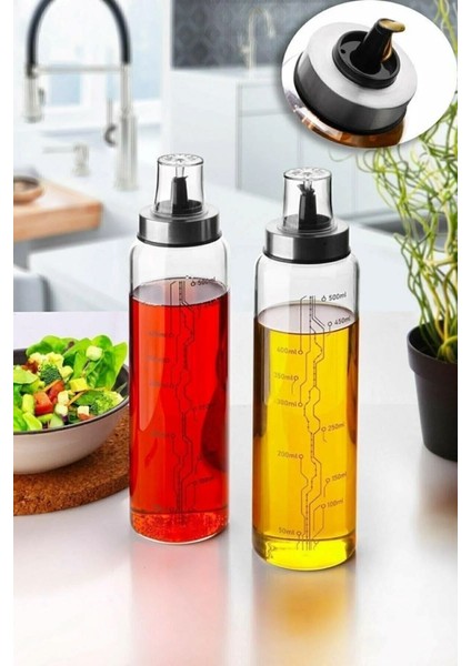 Borosilikat Akıllı Cam Yağdanlık - Dekoratif Sızdırmaz Sirkelik Sosluk 500 ml