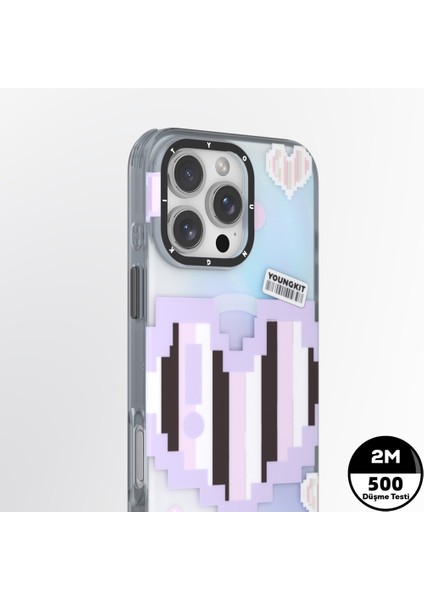iPhone 15 Pro Max Uyumlu Kılıf Magsafe Şarj Özellikli Love Serisi Kapak Mor