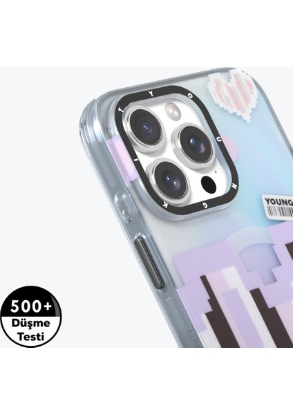 iPhone 15 Pro Max Uyumlu Kılıf Magsafe Şarj Özellikli Love Serisi Kapak Mor
