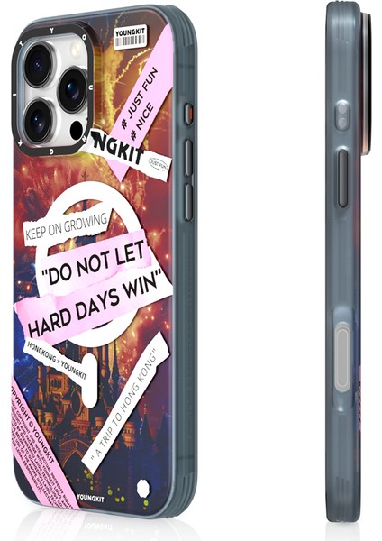 iPhone 15 Pro Max Uyumlu Kılıf Magsafe Şarj Özellikli A-City Serisi Kapak Pembe
