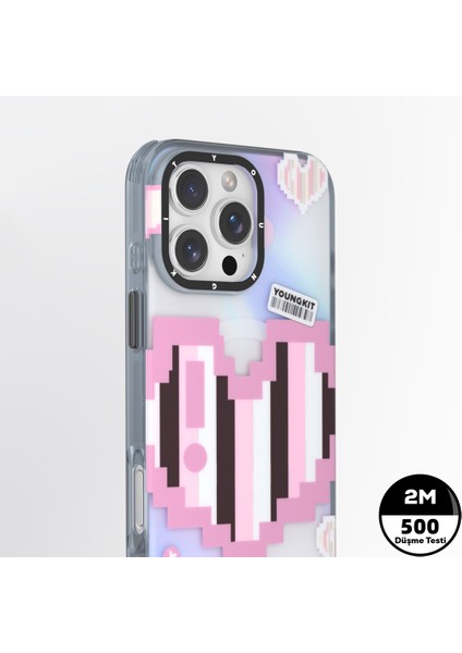 iPhone 15 Pro Max Uyumlu Kılıf Magsafe Şarj Özellikli Love Serisi Kapak Pembe