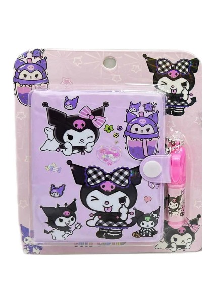 Kabartmalı Defter Kalemli Set A7 Kuromi - Pembe