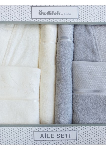 Ditsy Aile Bornoz Seti- Krem Gri fiyatları