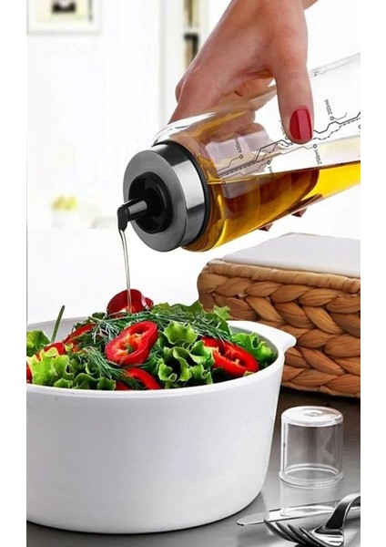 Borosilikat Akıllı Cam Yağdanlık - Dekoratif Sızdırmaz Sirkelik Sosluk 300 ml