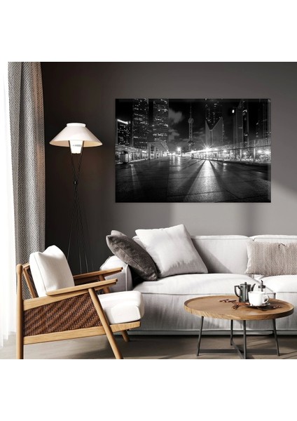 Gece Şehri Işıkları Kanvas Tablo