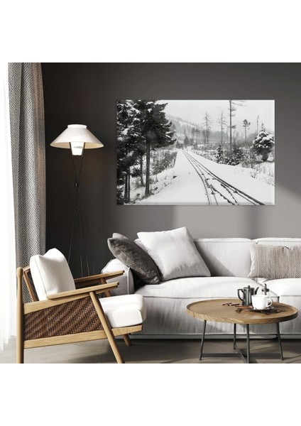 Kış Tren Yolu Kanvas Tablo