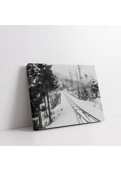 Kış Tren Yolu Kanvas Tablo fiyatları
