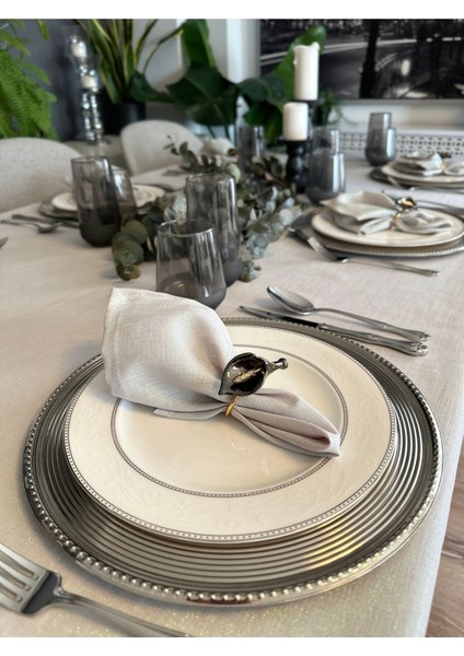 6 'lı Premium Siyah - Gold Orkide Peçete Yüzüğü fiyatları