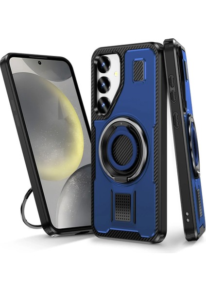 Samsung Galaxy A06 Uyumlu Standlı Selfie Yüzüklü 2mm Kamera Yükseltli Tank Kılıf