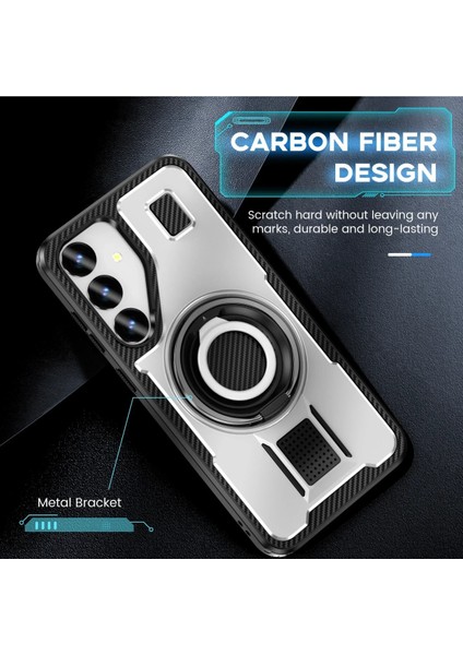 Samsung Galaxy A25 Uyumlu Standlı Selfie Yüzüklü 2mm Kamera Yükseltli Tank Kılıf modelleri