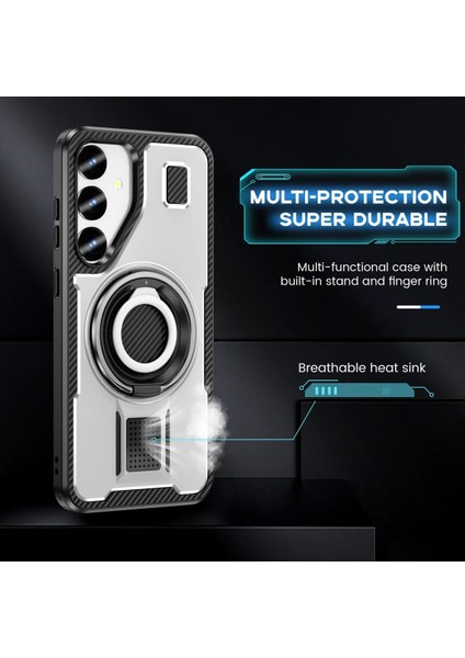 Samsung Galaxy A25 Uyumlu Standlı Selfie Yüzüklü 2mm Kamera Yükseltli Tank Kılıf indirimleri