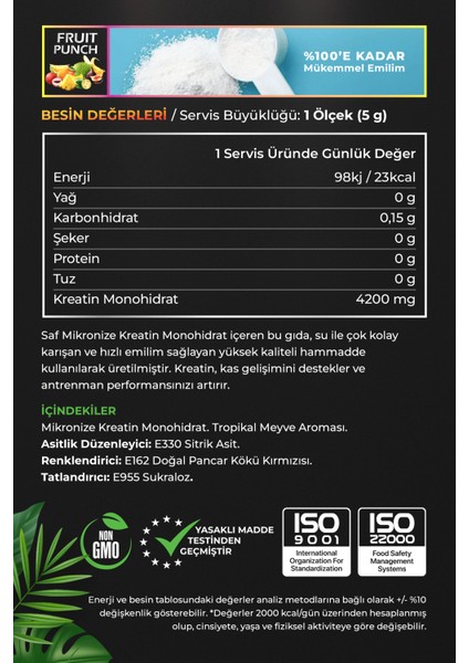 Creatine Creamons (80 Servis) 400 G (Tropikal Meyve Aromalı) modelleri