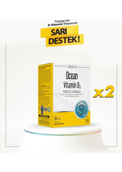 Ocean Vitamin D3 1000 Iu 50 ml Damla 2 Adet